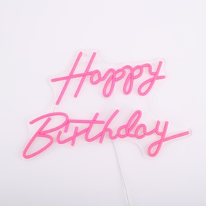 Feliz cumpleaños 3D letras de neón luces personalizadas Color ajustable Control remoto LED Bar luces decorativas a prueba de agua - Product Image 5