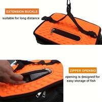 Panier pliable léger et portable, filet de pêche flottant, panier à séchage rapide, cage de rangement pour appâts de pêche avec revêtement en caoutchouc