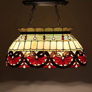 Lámpara Colgante LED de Estilo Barroco Tiffany de 28'' Hecha a Mano con 6 Luces de 3500K Blanco Cálido para Sala de Estar - Product Image 4