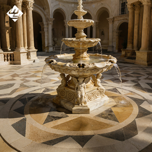 <span class=keywords><strong>Fontaine</strong></span> d'eau en marbre naturel sculptée à la main sur mesure, sculpture élégante en pierre, élément aquatique parfait pour l'extérieur - Product Image 3