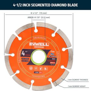 Discos de Corte Segmentados de Diamante Turbo Industriales de 4-12 Pulgadas para Amoladora Angular, Cortadora de Azulejos, Mármol, Granito, Hormigón y Ladrillo - Product Image 1