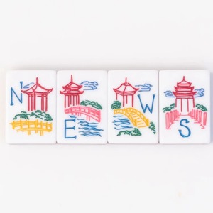 Set di Tessere Mahjong Classico Americano Ebraico Spagnolo, Tessere Mahjong Verdi - Product Image 3