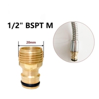 Raccord rapide en laiton 1/2'' 3/4'' 1'' avec coupe-circuit pour tuyau, surface lisse, adaptateur de raccord de robinet pour pistolet d'arrosage de jardin
