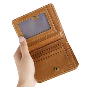 กระเป๋าสตางค์แบบสั้น Andong สำหรับผู้ชาย หนังวัวแท้ ป้องกัน RFID พร้อมช่องใส่บัตร - Product Image 3
