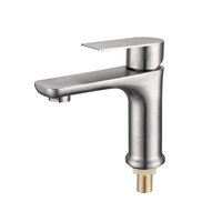 Nouveau 5 ans de garantie en acier inoxydable sans plomb SUS304 robinet de robinet de bassin d'eau froide en nickel brossé de haut niveau