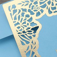 Tarjetas de Invitación Árabes con Corte Láser de Encaje, Tarjetas de Invitación de Cumpleaños Personalizadas, Invitaciones con Borde de Encaje Dorado