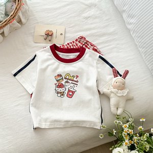 Girls Cartoon Short Sleeve Set Plaid Shorts Two Piece Breathable Summer Casual <b>Clothes</b> - Product Image 3
