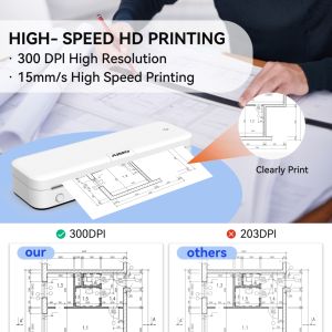 AMO New M831 휴대용 무선 잉크 없는 열전사 프린터 파란 치아 열 프린터 지원 5 크기 용지 - Product Image 2