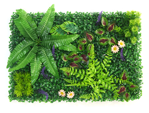 Décoration Murale Artificielle en Aluminium, Design Lierre Vertical Résistant, Forme Continue, 60 cm (20''x20'') - Product Image 1