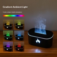 Diffuseur d'aromathérapie à flamme simulée USB, humidificateur silencieux automatique pour la maison et le bureau, capacité 0,5L, brume hydratante