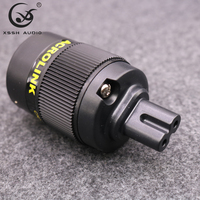 YIVO XSSH Hifi DIY OEM Jack Listrik Cangkang Hitam Tembaga Murni Audio Video IEC 2 Pin Konektor Daya Betina Grosir