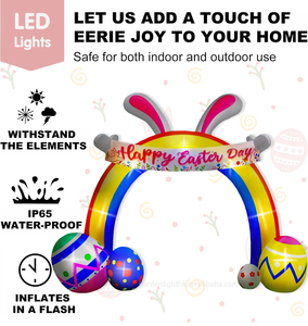 Arco Inflable de Conejo de Pascua de 3 Metros con Luces LED para Decoración de Jardín, Tienda, Centro Educativo y Fiestas - Product Image 6