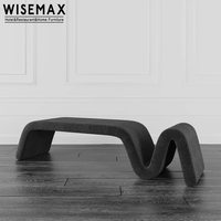 WISEMAX – mobilier nordique moderne en contreplaqué, banc, chaise, tabouret de lit, pouf en tissu pour dressing