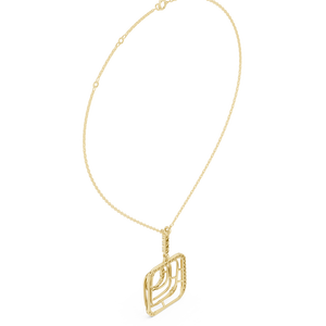 Collier pendentif géométrique carré cinétique abstrait pavé de diamants, design haut de gamme, pour usage quotidien, disponible à prix abordable - Product Image 1