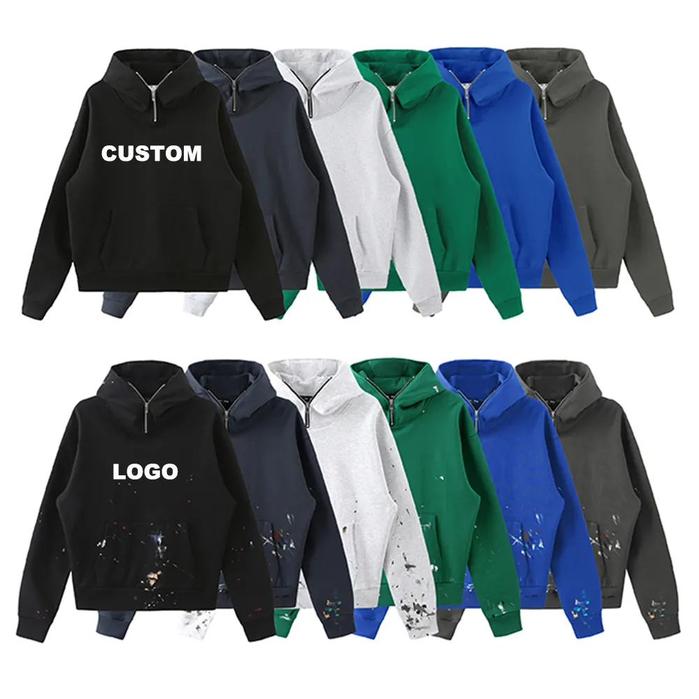 Custom Logo Unisex printed hoodies for men Oversize heavy weight mens streetwear ninja zipper bulk Hoodie sweatshirts