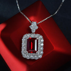 Wholesale 10x14mm <b>925</b> Sterling <b>Silver</b> Diamond Zircon Pendant <b>Necklace</b> for Female - Product Image 2