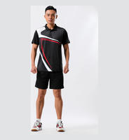 Setelan Seragam Badminton Kustom Bergaris Ringan Bernapas Nyaman Pas Badan Seragam Tim Grosir Pabrik