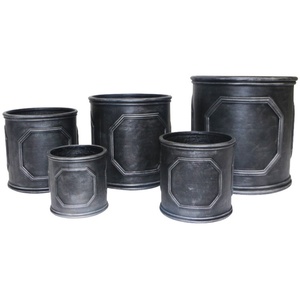 Nordic Elegant Large Indoor Fiber Clay Planter Circular <b>Drainage</b> Hole Eco-Friendly Durable 40L Capacity Floor Flower <b>Pots</b> - Product Image 2