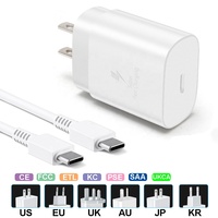 Chargeur mural HNT Original 25W PPS PD avec câble Type-C, charge super rapide pour Samsung S25 S24 S23 Ultra Galaxy