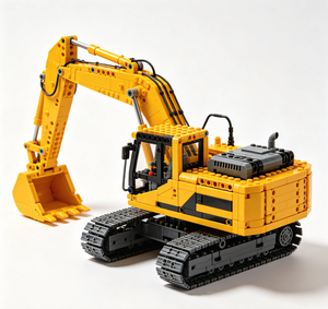 Ensemble de construction Grue sur chenilles - Modèle en briques d'ingénierie à flèche en treillis pour levages lourds - Product Image 4
