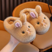 Новые детские зимние домашние тапочки для девочек с плюшевой подкладкой, теплые, с закрытым носком, подарок на день рождения