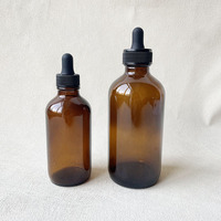 Botol minyak wangi 100ml 250ml, botol tetes kaca bulat boston untuk minyak esensial perawatan kulit, cairan obat Toner