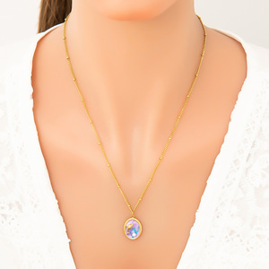 สร้อยคอจี้แฟชั่น ทอง 18K ประดับมุกเปลือกหอย ดีไซน์รูปสัตว์ ตัวเรือนแบบฝังเพชร ของขวัญเครื่องประดับ ผลิตจากเมืองอี้หวู่ รุ่น XL31499 - Product Image 4