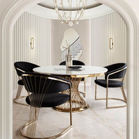 Chaise de Salle à Manger Nordique en Velours, Fauteuils de Restaurant de Luxe en Acier Inoxydable Doré pour Intérieur