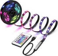 Bande lumineuse LED flexible en cuivre USB pour rétroéclairage TV intérieur, DC 5V 5050 2M, découpable, dimmable, compatible Alexa, capteur RGB intelligent, synchronisation, IP20
