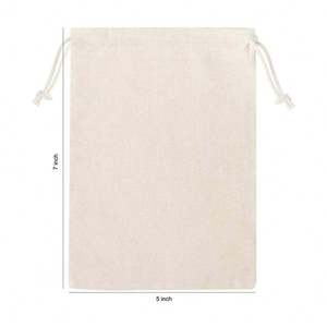 Sac en coton écologique personnalisé avec logo imprimé, sac en toile de coton calicot à cordon double, vente en gros - Product Image 4