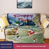 Couverture Jacquard Style Pastoral, Tapisserie Murale Anime, Décoration Douce et Confortable, Couverture Portable
