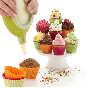 Moule à cupcakes en silicone personnalisé avec logo, durable, pour la cuisson - Product Image 1