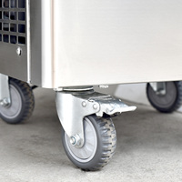 Machine à glace dure commerciale ICM-28S, fonction yaourt et gelato, en acier inoxydable, porte dorée, sur pieds, 4 roues, 2200W, 1 unité