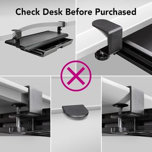 Kẹp trên dưới bàn Bàn khay bàn phím với ngăn kéo kéo ra Extender Bảng tập tin đính kèm nền tảng với lưu trữ tổ chức - Product Image 2