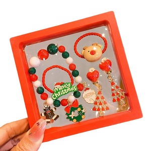 Vendita calda vicolo d'oro in plastica natale fatto a mano braccialetto colorato accessori per bambini 7-12y all'ingrosso Versatile gioielli regalo - Product Image 5