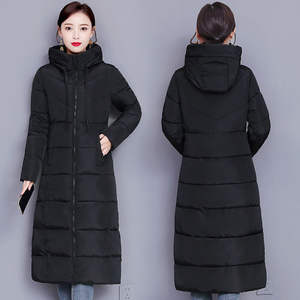 Veste d'hiver élégante pour femmes, <span class=keywords><strong>longue</strong></span> veste en coton pour femmes, à capuche, chaude, coupe-vent, manteaux pour femmes, fermeture éclair, col montant, parka - Product Image 5