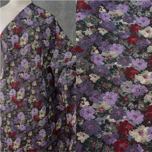 Tessuto Jacquard Twill Floreale Monet Garden con Stampa <span class=keywords><strong>a</strong></span> Olio, Tinto in Filo, Vintage Testurizzato <span class=keywords><strong>per</strong></span> Abiti, Vestiti, Gilet, Completi, Cappotti - Product Image 1