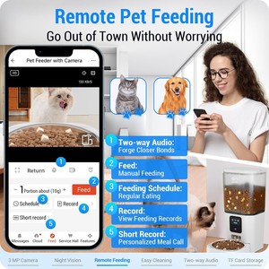Distributeur automatique de nourriture <span class=keywords><strong>pour</strong></span> chat avec caméra 2K, WiFi 5G, vision nocturne, distributeur de nourriture 7L en acier inoxydable, audio bidirectionnel, application intelligente <span class=keywords><strong>pour</strong></span> animaux de compagnie - Product Image 4