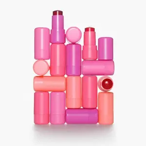 Atacado blush em maquiagem de marca própria gelatina blush stick recipiente embalagem blush rosa