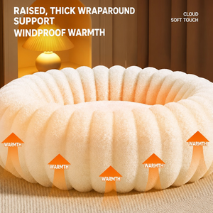 Coussin <span class=keywords><strong>pour</strong></span> chat Cloud Ultra Soft Fluffy Donut, chaud, avec rebord haut, grande capacité, nid douillet <span class=keywords><strong>pour</strong></span> chats et petits chiens - Product Image 3