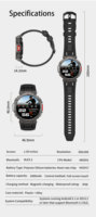 HT52 Herren Outdoor Smartwatch 1,56 Zoll IPS-Bildschirm 1000mAh Kompass Taschenlampe BT-Anruf IP68 Wasserdicht Gesundheits-Tracker OEM ODM Uhr