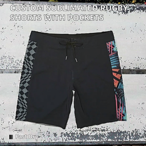 Pure Custom Blank Heat-Transfer Printed Touch Football Rugby League Shorts Team Club Playing Rugby Crotch Elastic Waist Knitted - Product Image 2