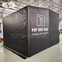 Tente de golf gonflable portable en PVC pour entraînement en extérieur, simulateur de golf gonflable pour swing complet