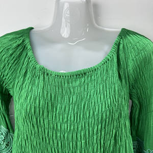 Diseño de autocultivo <span class=keywords><strong>Blusa</strong></span> de corsé para mujer Blusas de moda Telas <span class=keywords><strong>Blusa</strong></span> de encaje <span class=keywords><strong>verde</strong></span> - Product Image 4