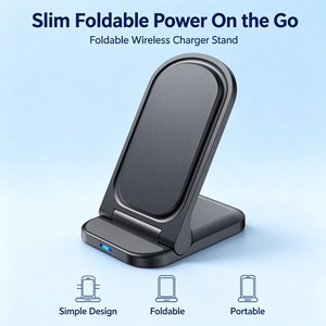 Cargador Inalámbrico Minimalista, Cargador Inalámbrico Ligero Qi de 15 W con Carga Rápida, Diseño Elegante, Plegable, Portátil para Viajes, Logotipo Personalizado - Product Image 1
