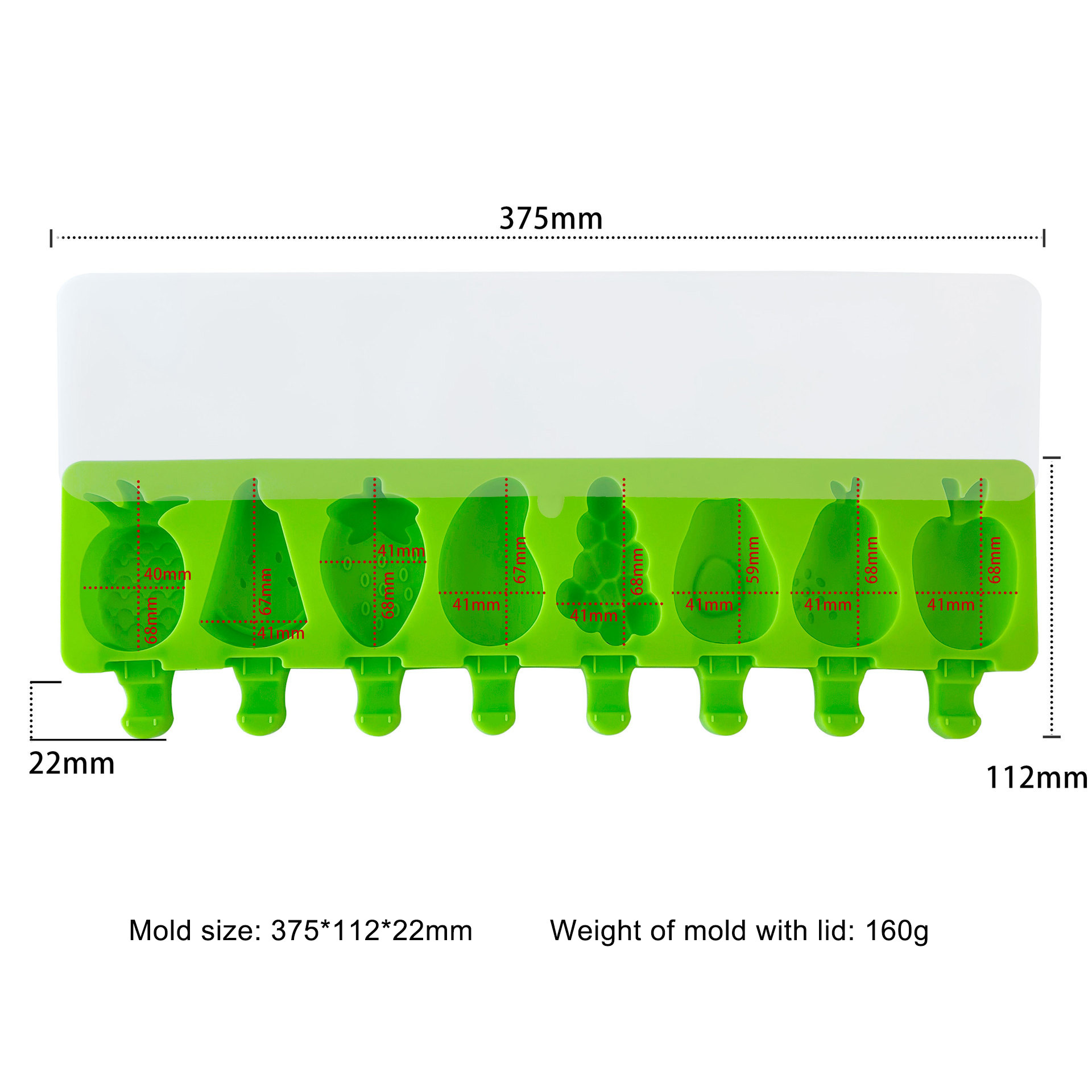8 Cavity fruits J-359 - Green