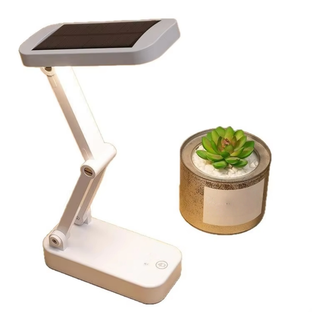 LEDORA LIGHTING Source Student Reading Eye Protection Solar Foldable Stepless Dimming Touch Control Iron Square Shade Table Lamp