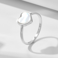 Fijne Sieraden Elegante Eenvoudige Vergulde 925 Sterling Zilveren Shell Hart Ring Voor Vrouwen Valentijnsdag Cadeau
