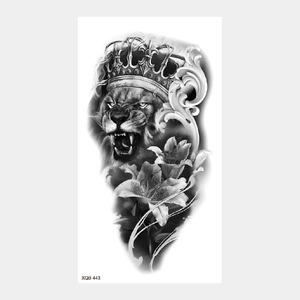 Adesivo del tatuaggio animale a mezzo braccio grande immagine leone tigre lupo trasferimento dell'acqua del tatuaggio adesivo - Product Image 6