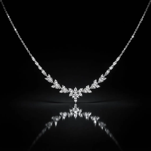 Luxury Marquise Diamond Rose Gold Link Chain Cluster <b>Necklace</b> Elegant Engagement & Wedding Jewelry - Product Image 4